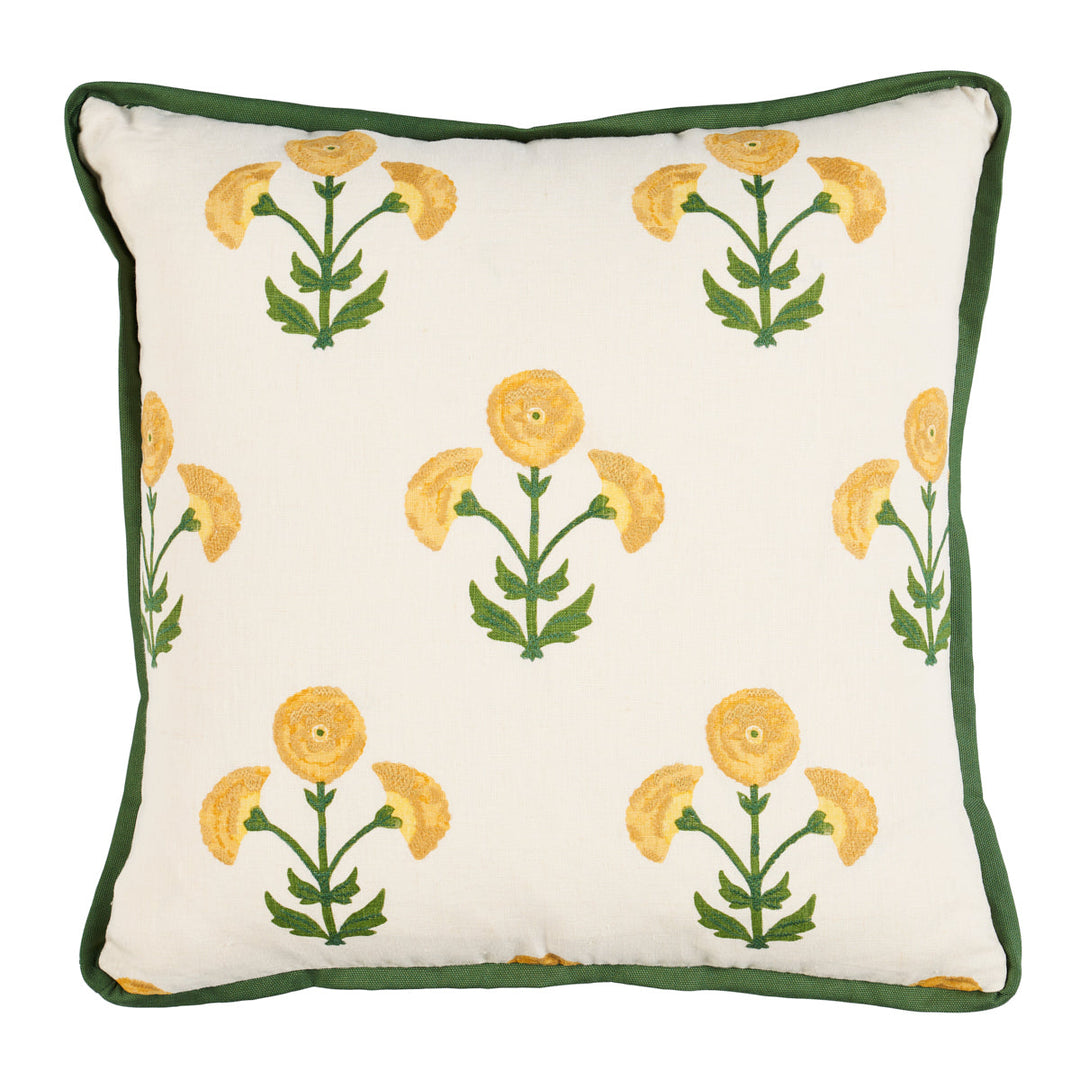 Saranda Flower Pillow - Marigold by Schumacher Pillow