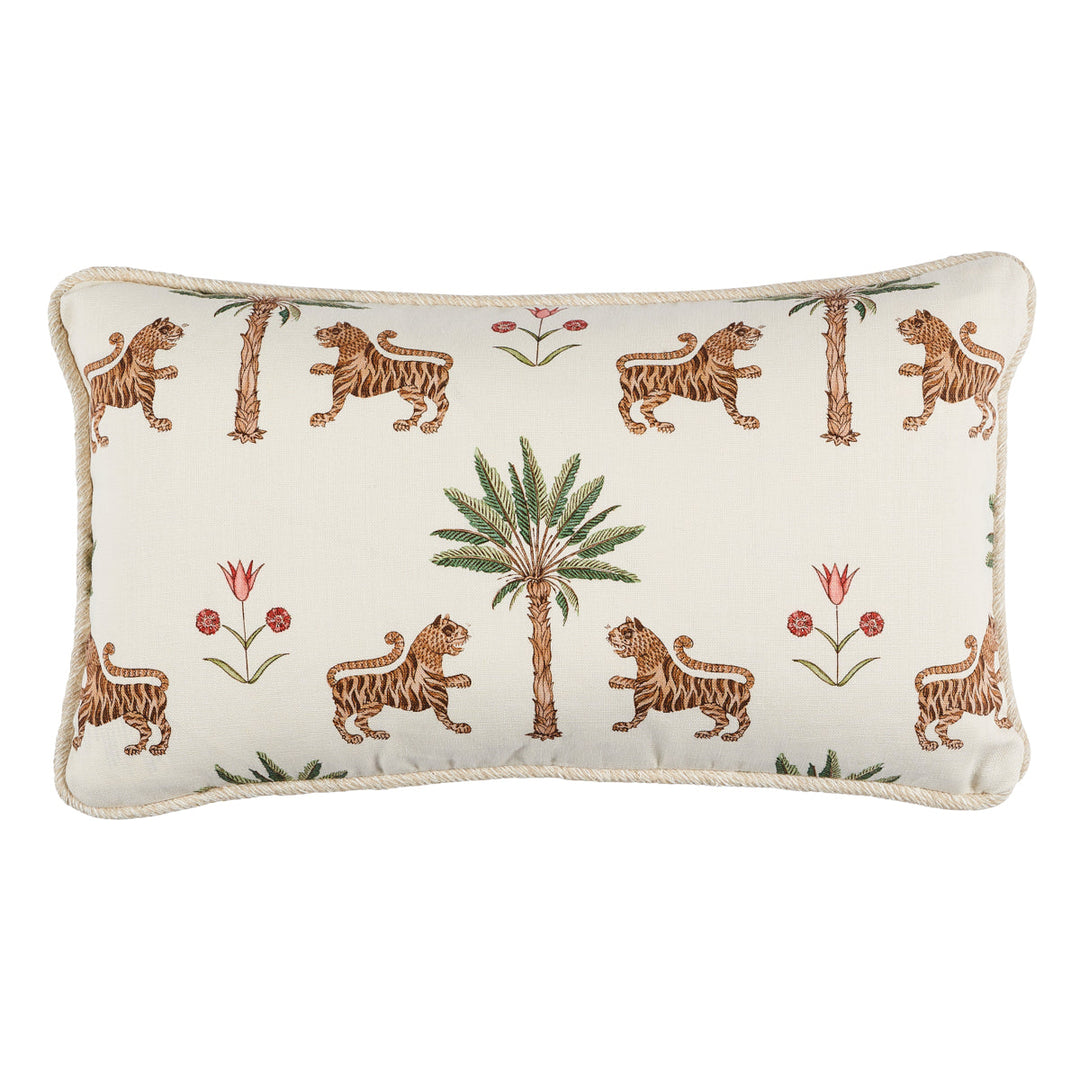 Tiger Palm Pillow - Cocoa by Schumacher Pillow