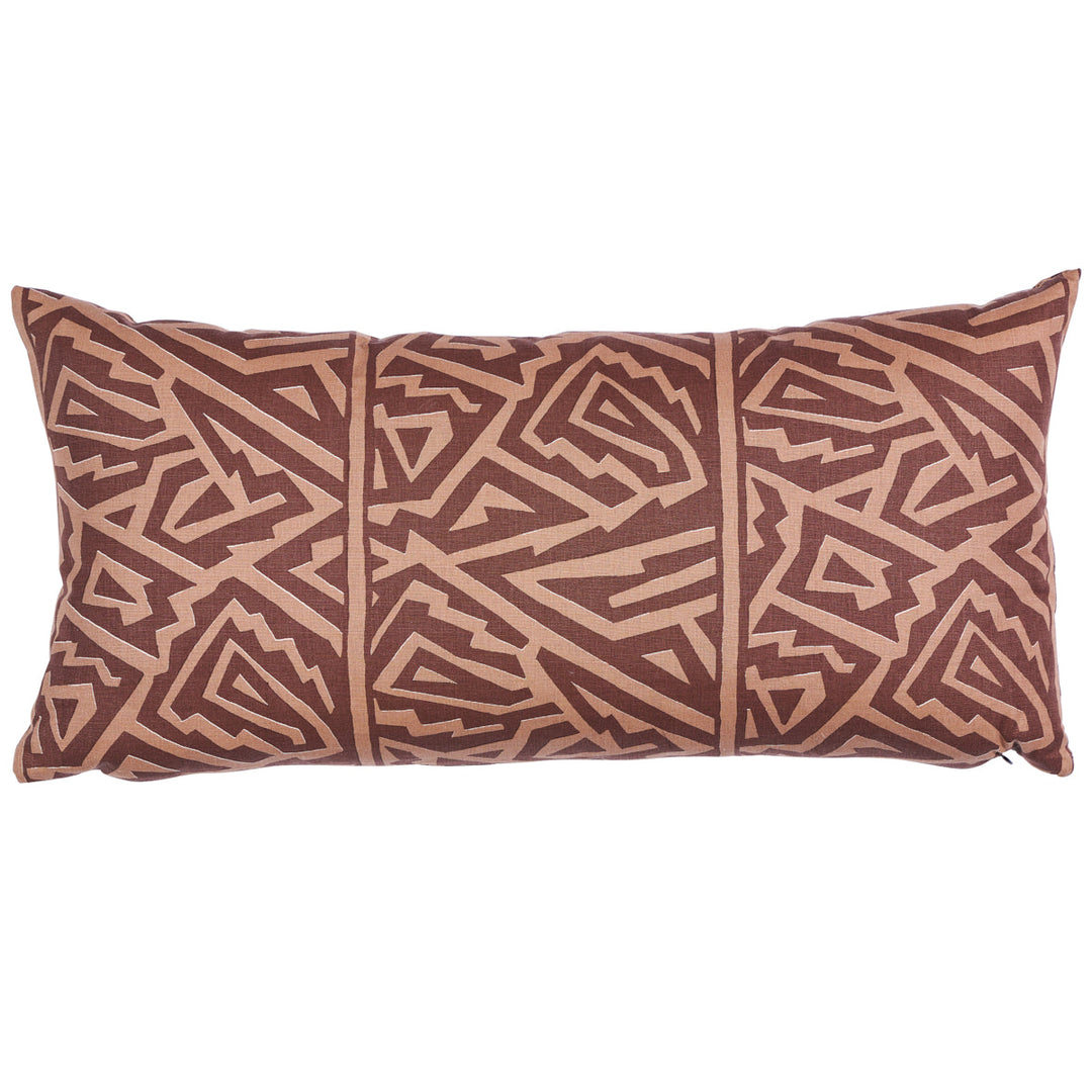 Jagged Maze Pillow - Brown by Schumacher Pillow