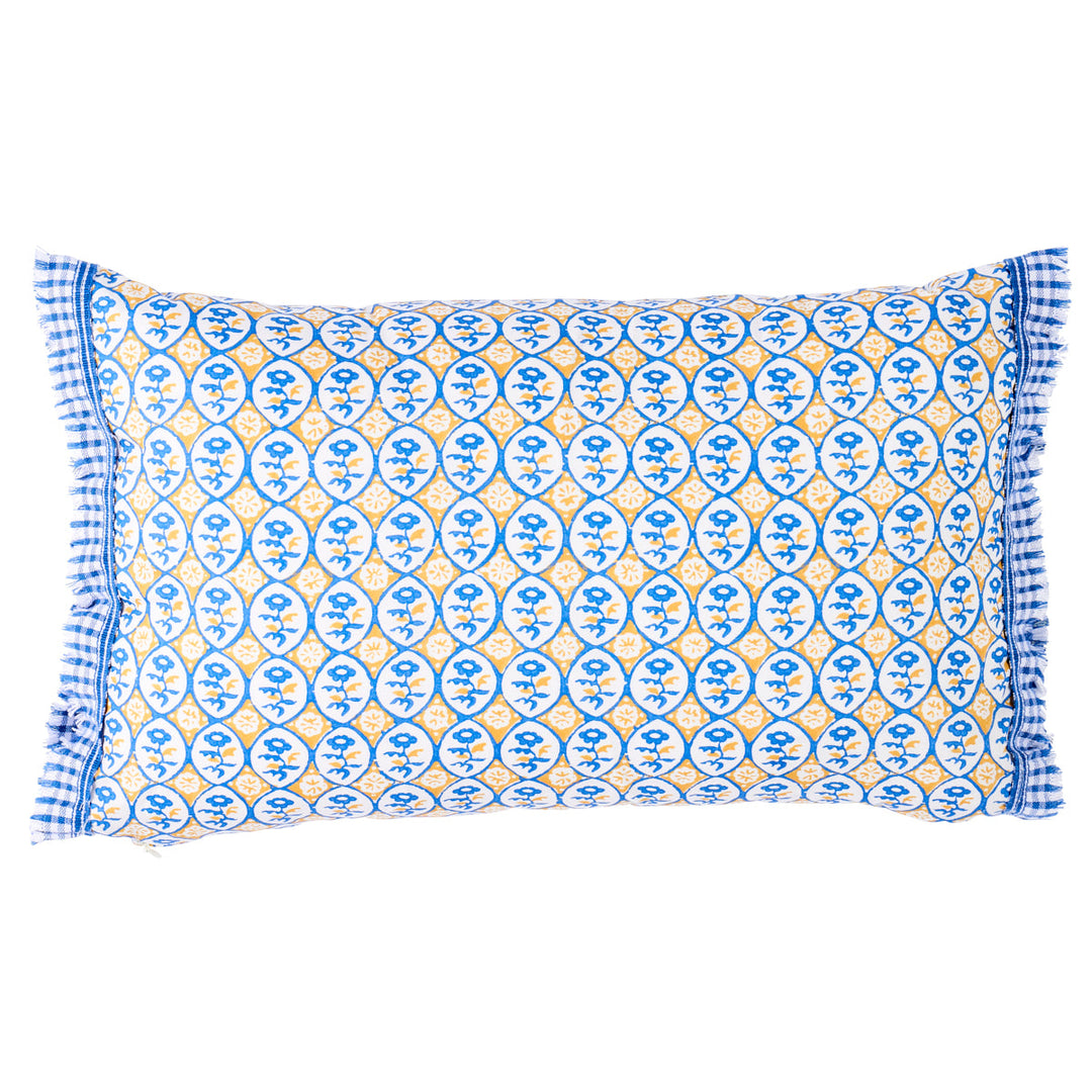 Josiane Floral Pillow - Yellow & Blue by Schumacher Pillow
