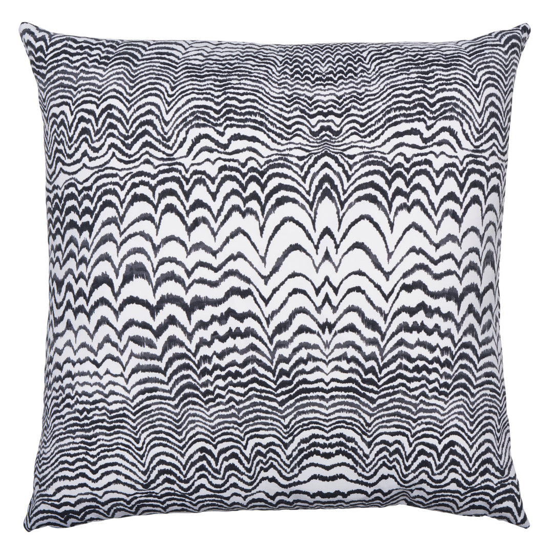Ink Wave Print I/O Pillow - Black by Schumacher Pillow