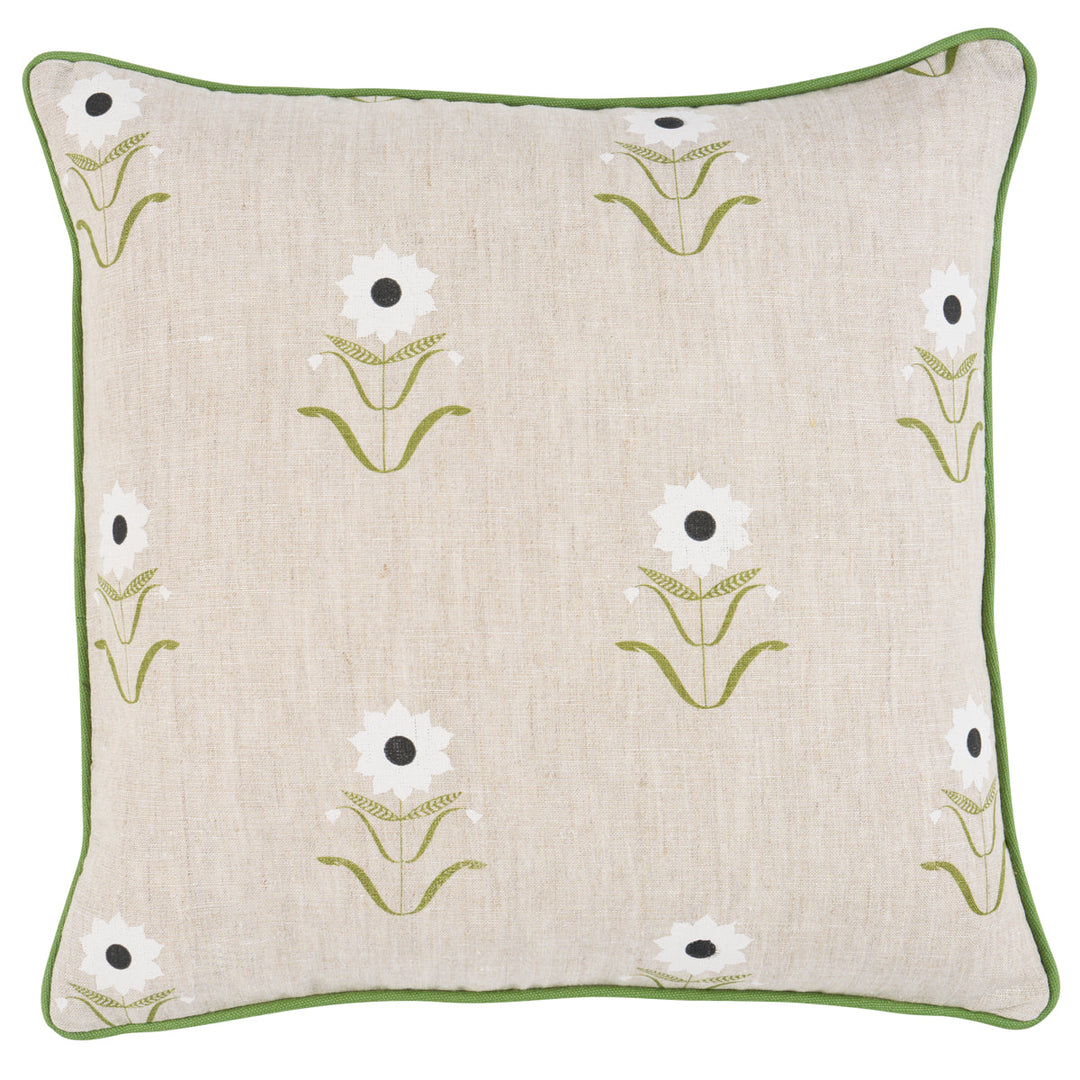Forget Me Nots Pillow - White On Linen by Schumacher Pillow