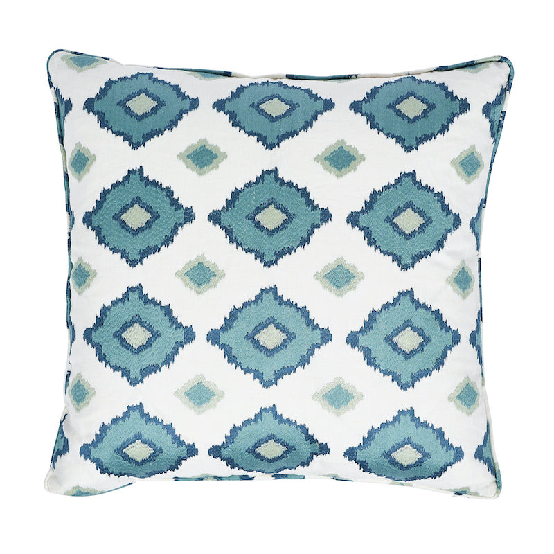 Sikar Embroidery Pillow - Sky Blue by Schumacher Pillow