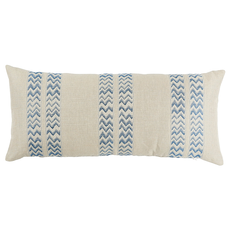 Kudu Stripe Pillow - Blue by Schumacher Pillow