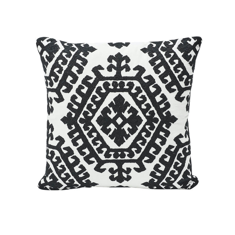 Omar Embroidery Pillow - Black by Schumacher Pillow