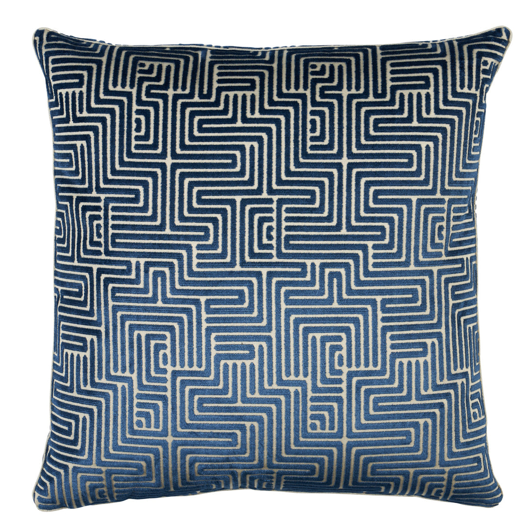 Lisboa Velvet Pillow - Midnight Blue by Schumacher Pillow