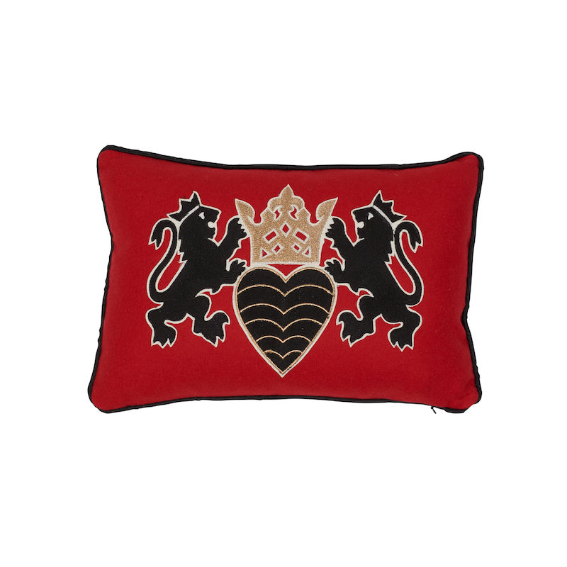 Lionheart Applique Pillow - Black & Gold by Schumacher Pillow