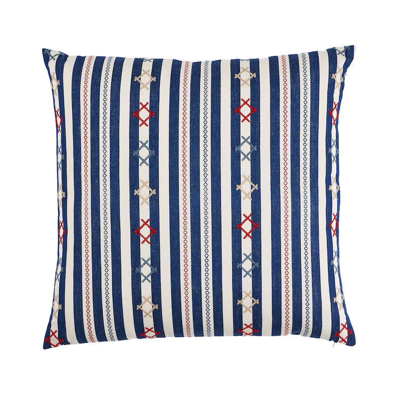 Rhodes Stripe Pillow - Navy by Schumacher Pillow