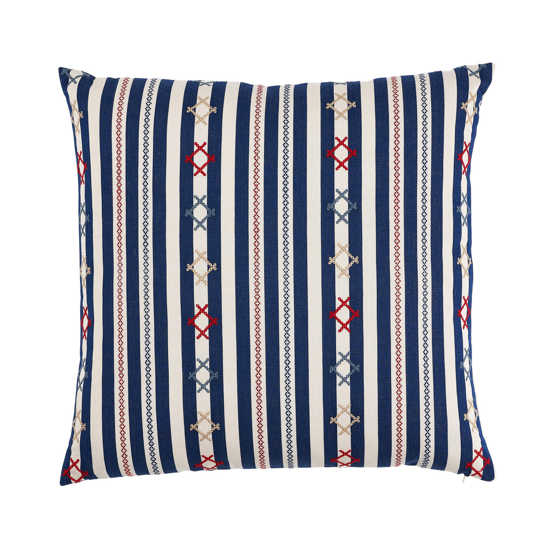 Rhodes Stripe Pillow - Navy by Schumacher Pillow