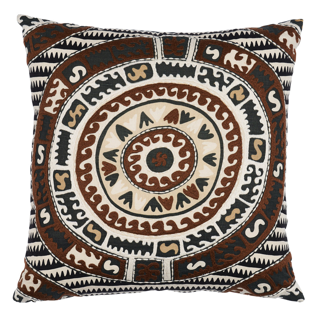 Corfu Pillow - Black Neutral by Schumacher Pillow