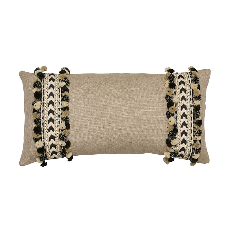 Maracana Pom Pillow - Flax by Schumacher Pillow