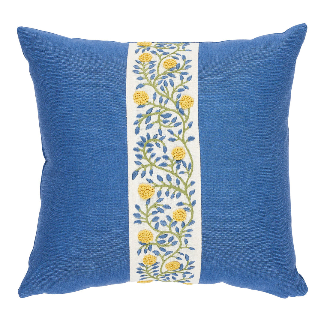 Ashoka Pillow - Citron & Blue by Schumacher Pillow