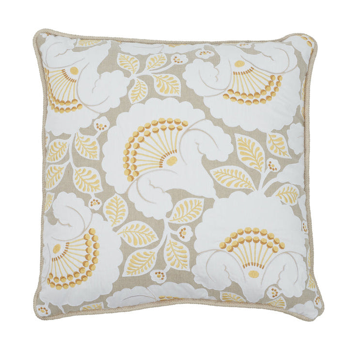 Jackie Applique Pillow - Natural by Schumacher Pillow