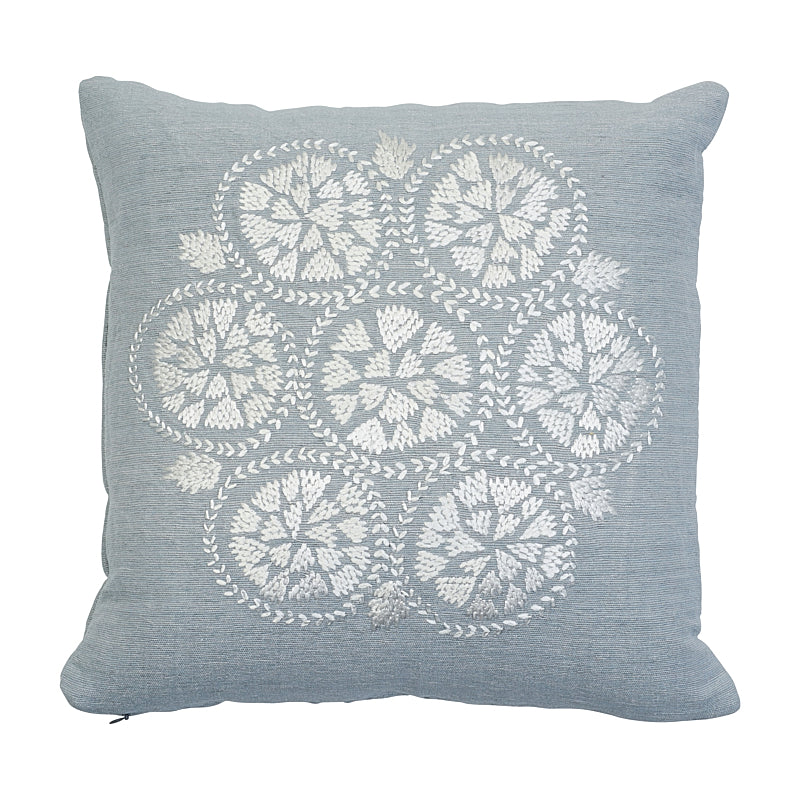 Isla Hand Embroidery Pillow - Sky by Schumacher Pillow