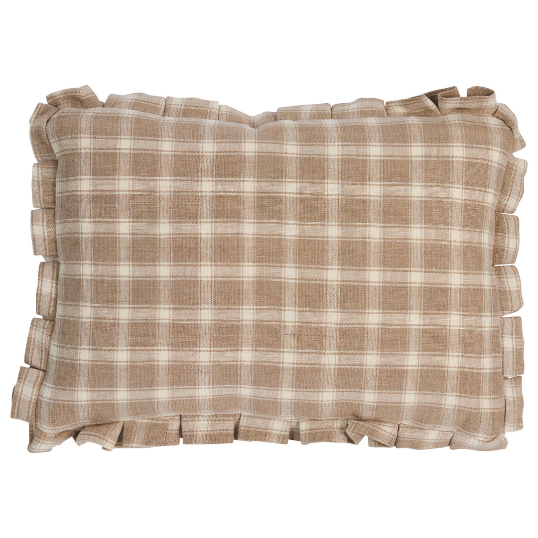 Crawford Check Pillow - Flax by Schumacher Pillow