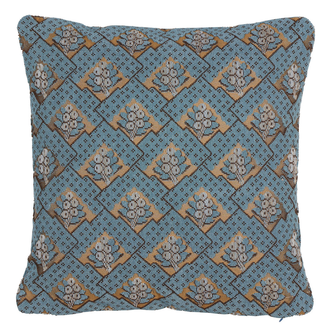 Blair Silk Épinglé Pillow - Worcester Blue by Schumacher Pillow
