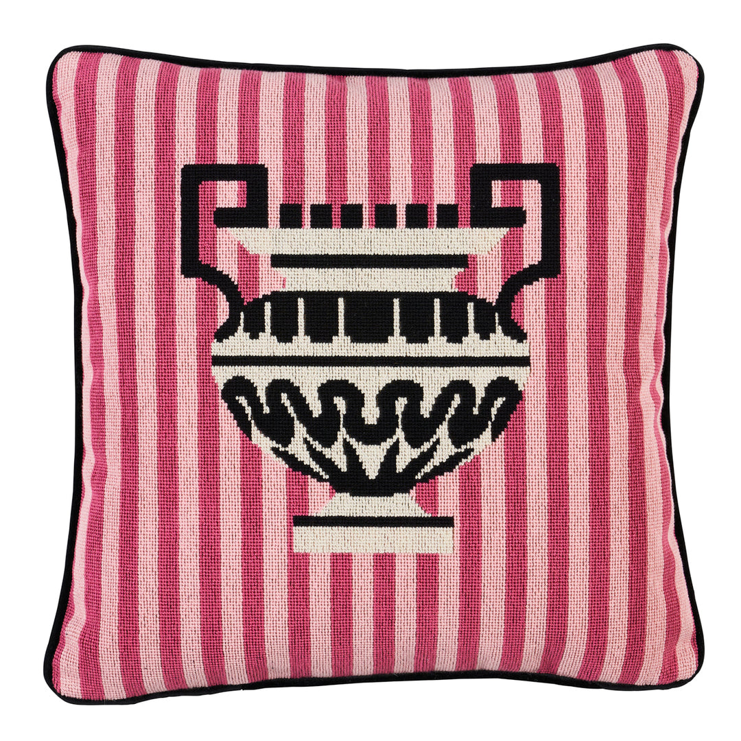 Clermont Épinglé Pillow - Pink by Schumacher Pillow