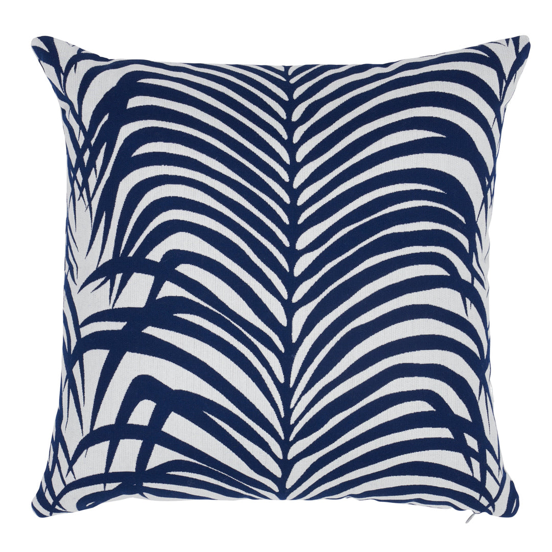 Zebra Palm I/O Pillow - Navy by Schumacher Pillow