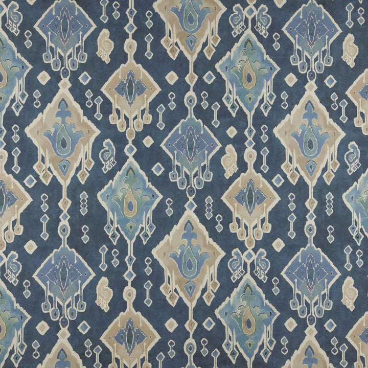 Sumba # 550 Indigo by Maxwell Fabric Print Gallery Iii 85% COTTON
15% LINEN SPAIN V-27.4" H-27" 55" - Fabric Carolina -