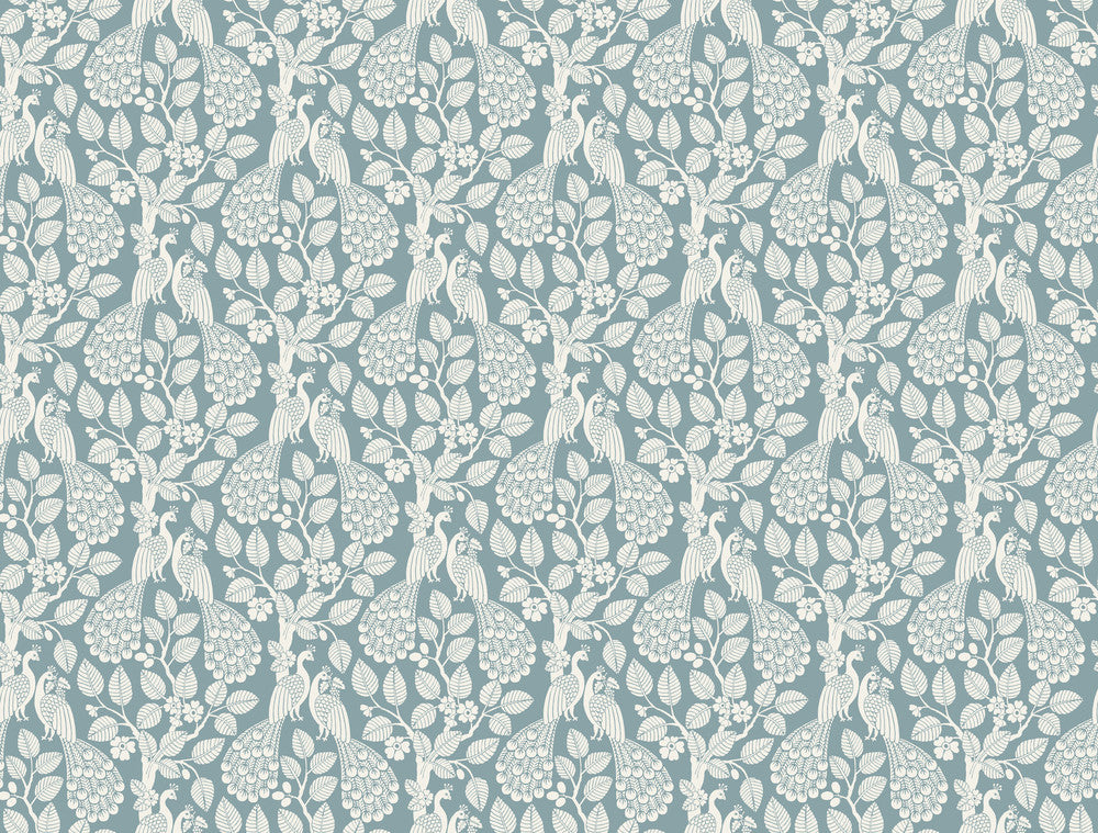 Teal Plumage Wallpaper by York Wallcoverings Small Prints Resource Library Covers about 60.8 square feet 27-in by 27-ft long roll Unpasted 20.5 - Fabric Carolina -