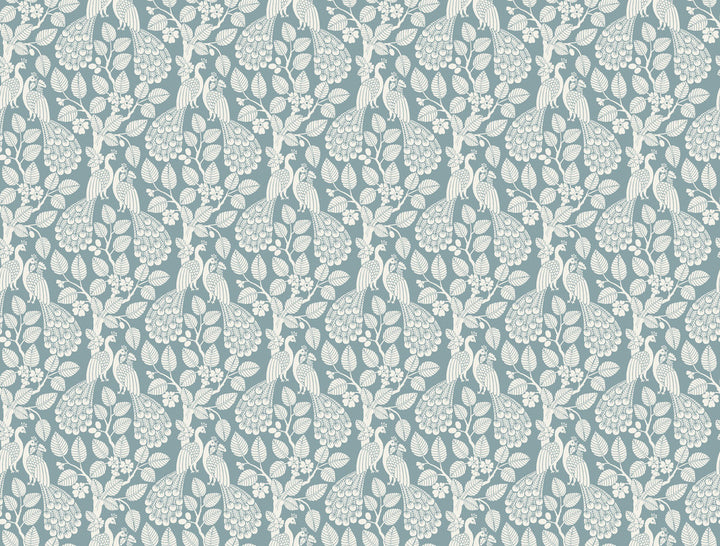Teal Plumage Wallpaper by York Wallcoverings Small Prints Resource Library Covers about 60.8 square feet 27-in by 27-ft long roll Unpasted 20.5 - Fabric Carolina -