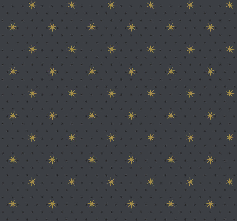 Stella Star Black Metallic Wallpaper by York Wallcoverings Shimmering Finishes Covers about 60.8 square feet 27-in by 27-ft long roll Unpasted 25.25 - Fabric Carolina -