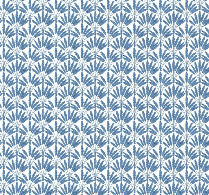 Blue Frond Fan Wallpaper by York Wallcoverings Small Prints Resource Library Covers about 60.8 square feet 27-in by 27-ft long roll Unpasted 25.25 - Fabric Carolina -
