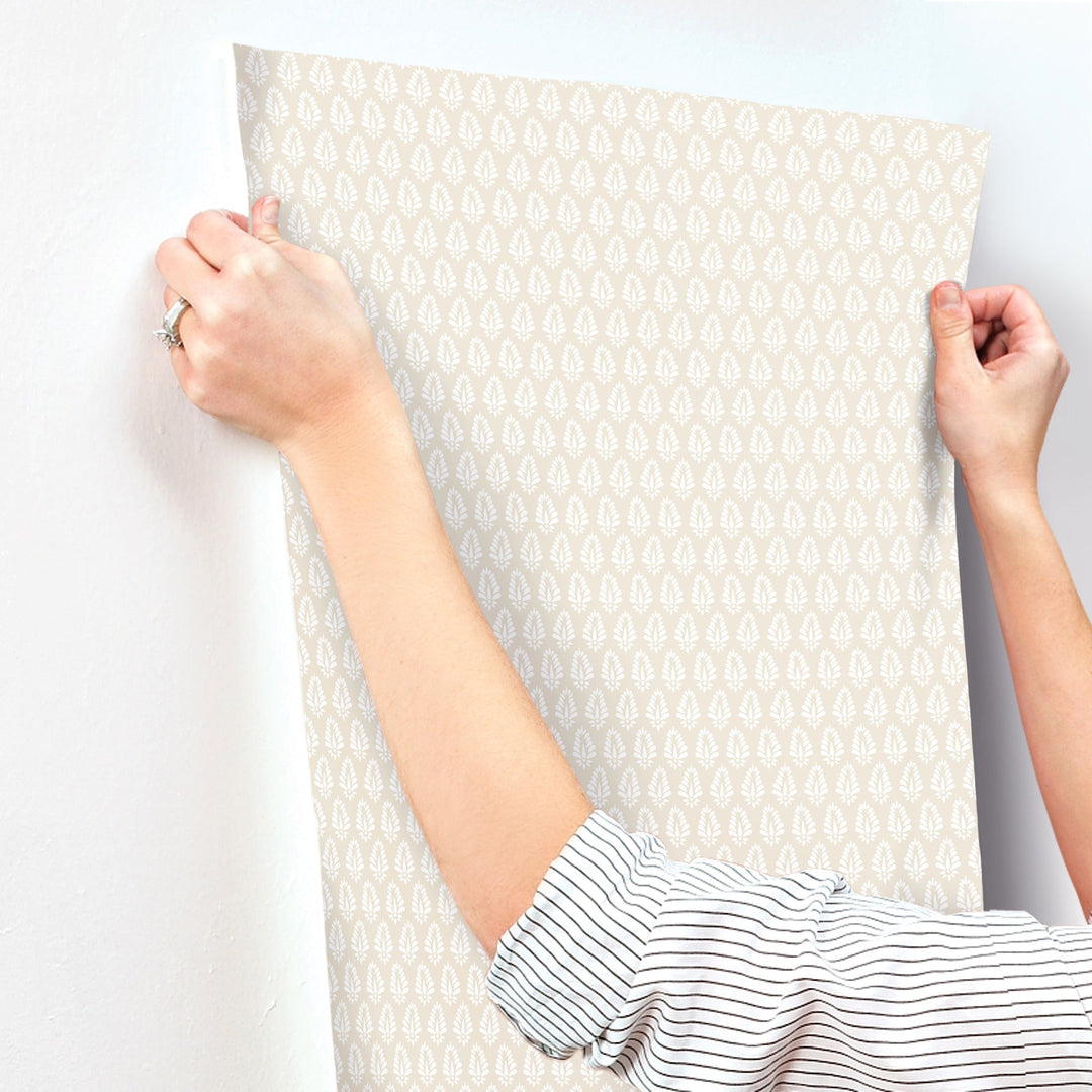 Mehndi Neutral Wallpaper by York Wallcoverings Designer