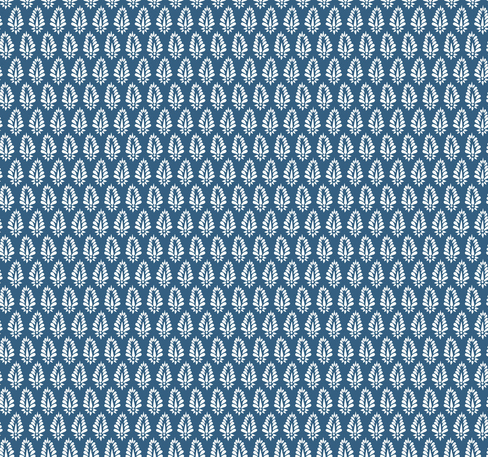 Navy Mehndi Wallpaper by York Wallcoverings Small Prints Resource Library Covers about 60.8 square feet 27-in by 27-ft long roll Unpasted 25.25 - Fabric Carolina -