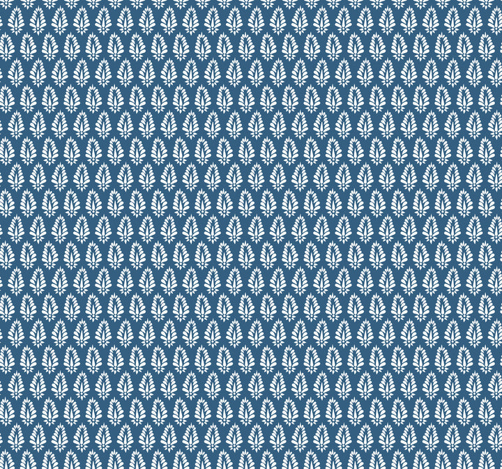 Navy Mehndi Wallpaper by York Wallcoverings Small Prints Resource Library Covers about 60.8 square feet 27-in by 27-ft long roll Unpasted 25.25 - Fabric Carolina -