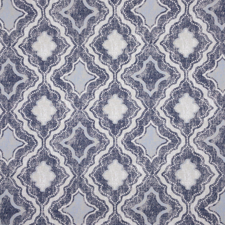 Spero 1 Porcelain by Stout Designer Fabric COMFORTABLE LIVING HAZE/NAVY 100%COT PAKISTAN Horizontal: 13.500 and Vertical: 13.000 55 in - Swanky Fabrics -