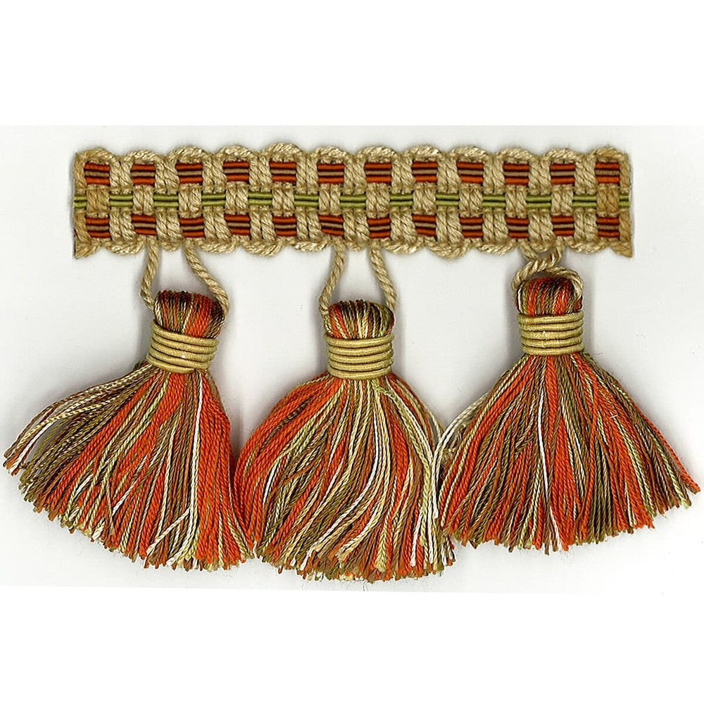 Sponsor 12 Tangerine by Stout Trim ART OF DESIGN TRIM-2 TASSEL FRINGE 100%SVI CHINA Horizontal: 0.000 and Vertical: 0.000 3 in - Fabric Carolina -