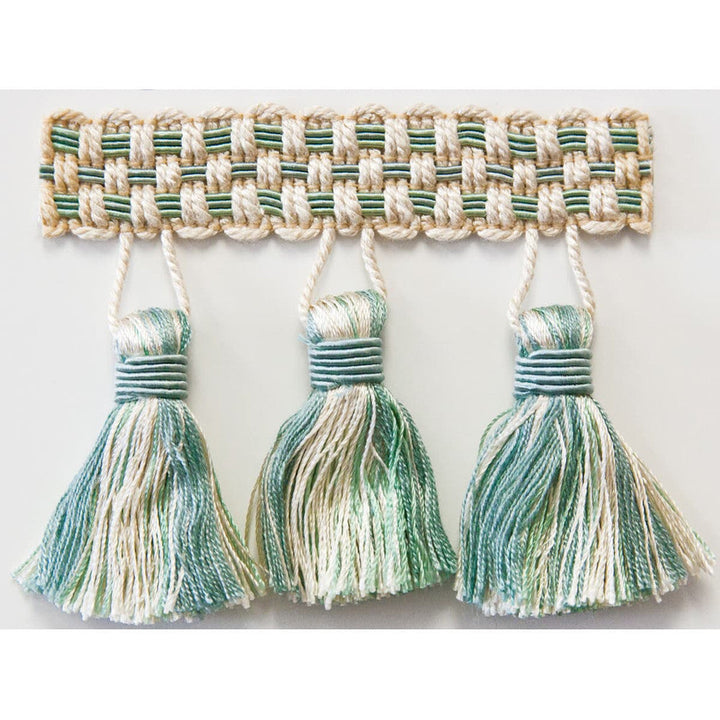 Sponsor 20 Beachglass by Stout Trim Stout Trim Sponsor 20 BeachglassTrim ART OF DESIGN TRIM-2 TASSEL FRINGE 100%SVI CHINA </p><p>Repeat: H: 0.000, V: 0.000 3 in - Fabric Carolina -