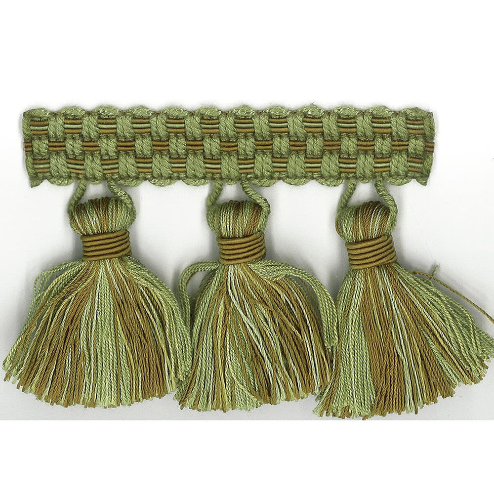 Sponsor 5 Leaf by Stout Designer Trim ART OF DESIGN TRIM-2 TASSEL FRINGE 100%SVI CHINA </p><p>Repeat: 0 3 in - Swanky Fabrics -