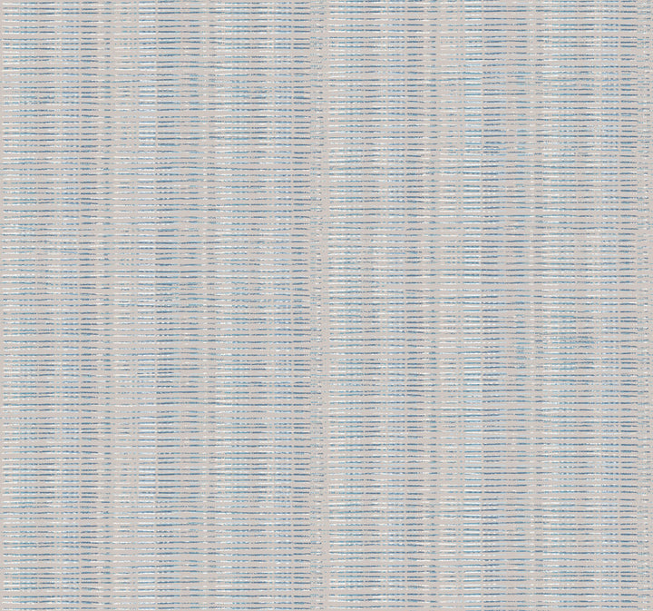 Broken Boucle Stripe Putty & Blue Wallpaper by Inspired by Color Blues II Covers about 60.8 square feet 27-in by 27-ft long roll Prepasted 25.25 - Fabric Carolina -