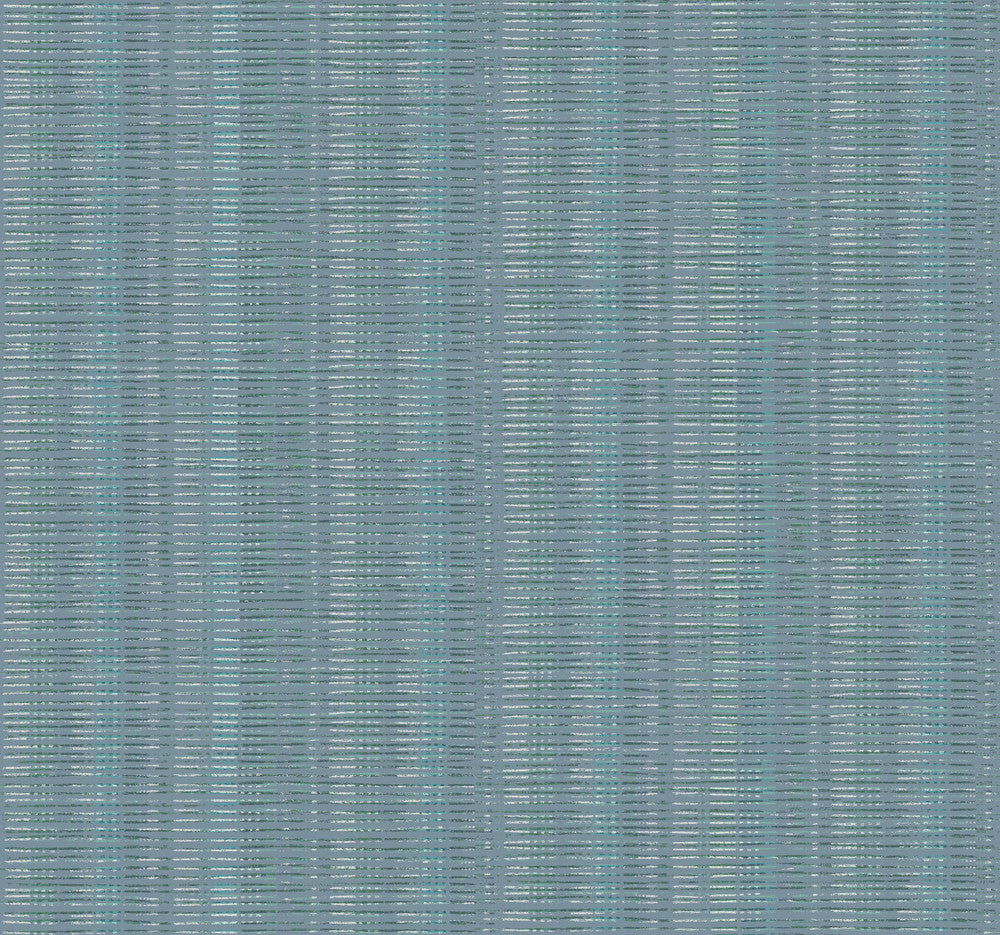 Blue Broken Boucle Stripe Wallpaper by York Wallcoverings Stripes Resource Library Covers about 60.8 square feet 27-in by 27-ft long roll Prepasted 25.25 - Fabric Carolina -