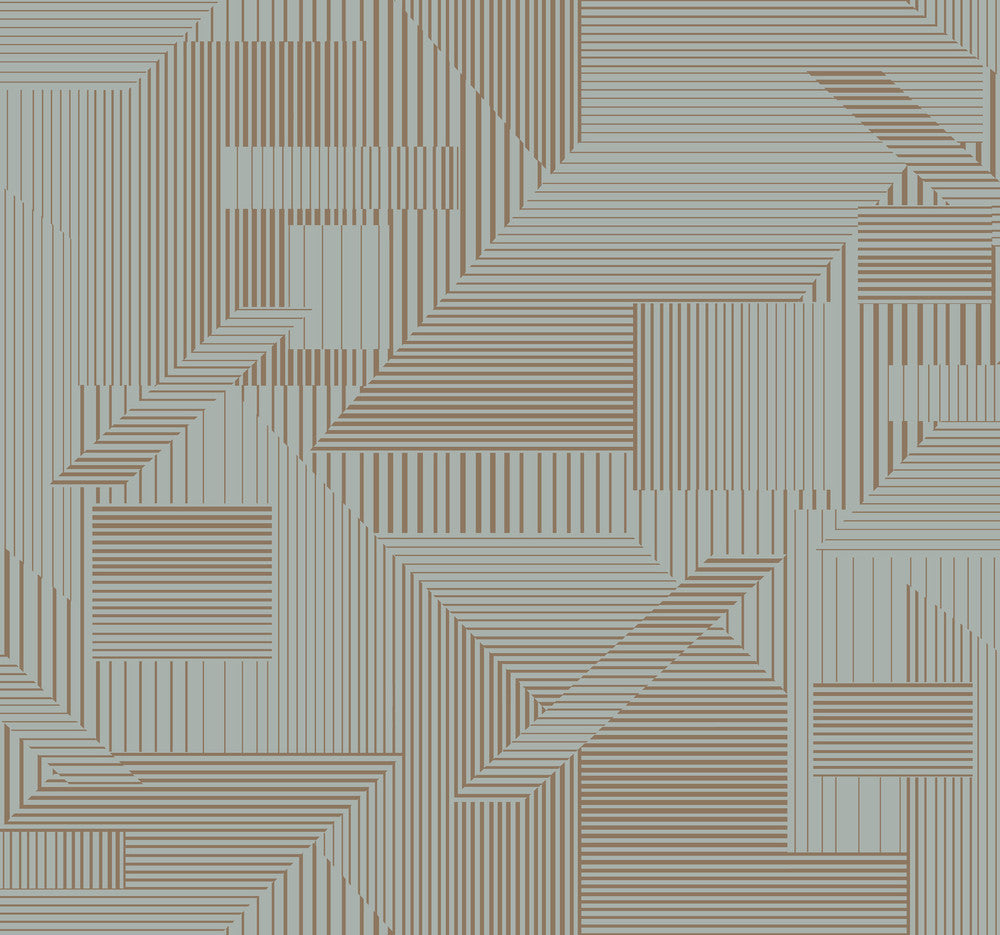 Blue & Gold All Lined Up Wallpaper by York Wallcoverings Stripes Resource Library Covers about 60.8 square feet 27-in by 27-ft long roll Unpasted 25.25 - Fabric Carolina -