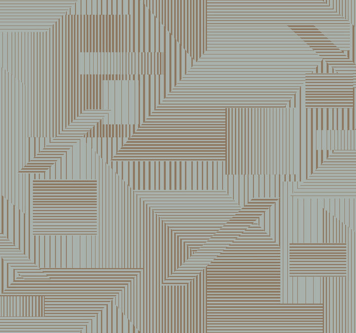 Blue & Gold All Lined Up Wallpaper by York Wallcoverings Stripes Resource Library Covers about 60.8 square feet 27-in by 27-ft long roll Unpasted 25.25 - Fabric Carolina -