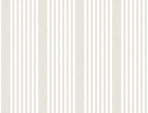 French Linen Stripe Soft Linen Wallpaper by Inspired by Color
