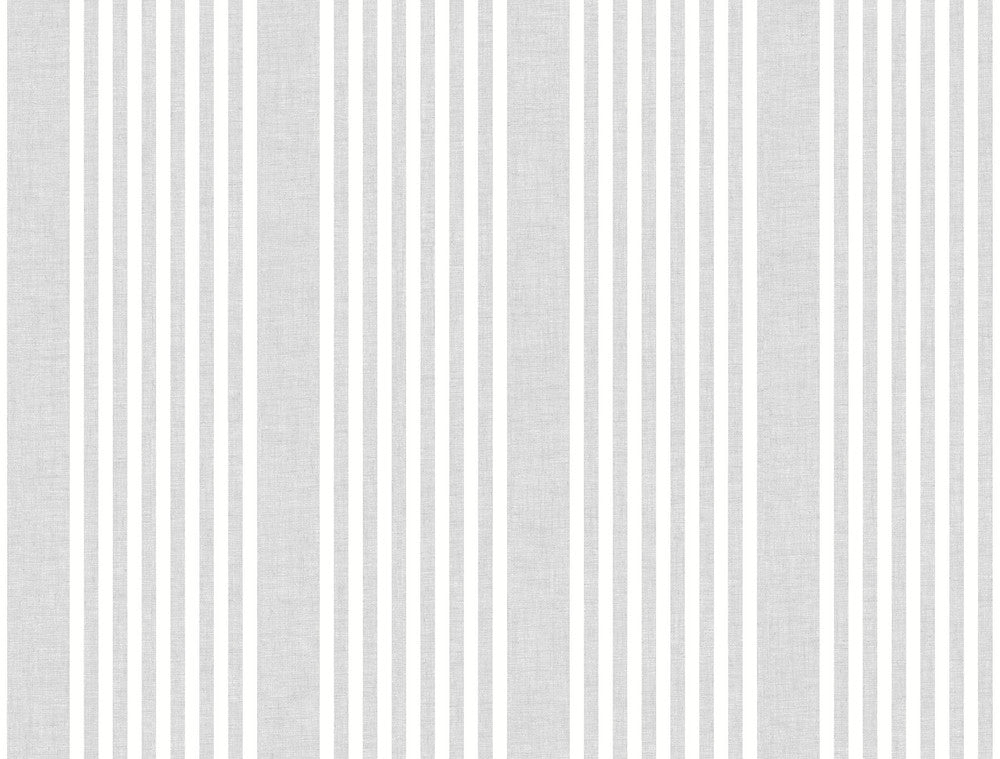 French Arctic Grey Linen Stripe Wallpaper by Magnolia Home Magnolia Home 4 Covers about 60.8 square feet 27-in by 27-ft long roll Prepasted 0 - Fabric Carolina -