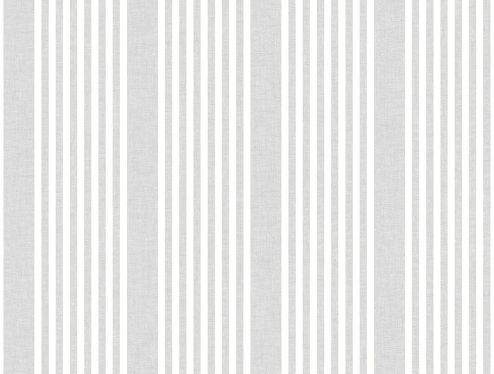 French Arctic Grey Linen Stripe Wallpaper by Magnolia Home Magnolia Home 4 Covers about 60.8 square feet 27-in by 27-ft long roll Prepasted 0 - Fabric Carolina -