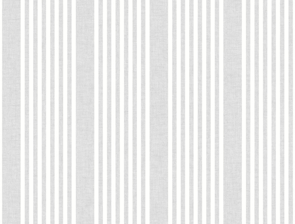 French Linen Stripe Grey Wallpaper by Inspired by Color Beige & Neutrals Covers about 60.8 square feet 27-in by 27-ft long roll Prepasted 0 - Fabric Carolina -