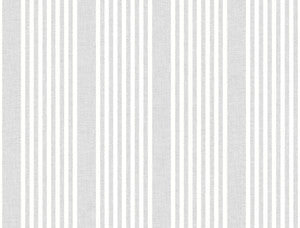 French Linen Stripe Grey Wallpaper by Inspired by Color