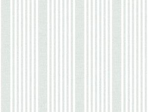 Green French Linen Stripe Wallpaper by York Wallcoverings