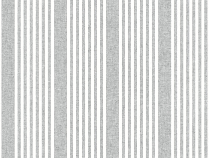 French Linen Stripe Charcoal Wallpaper by Inspired by Color Black & White, III Covers about 60.8 square feet 27-in by 27-ft long roll Prepasted 0 - Fabric Carolina -