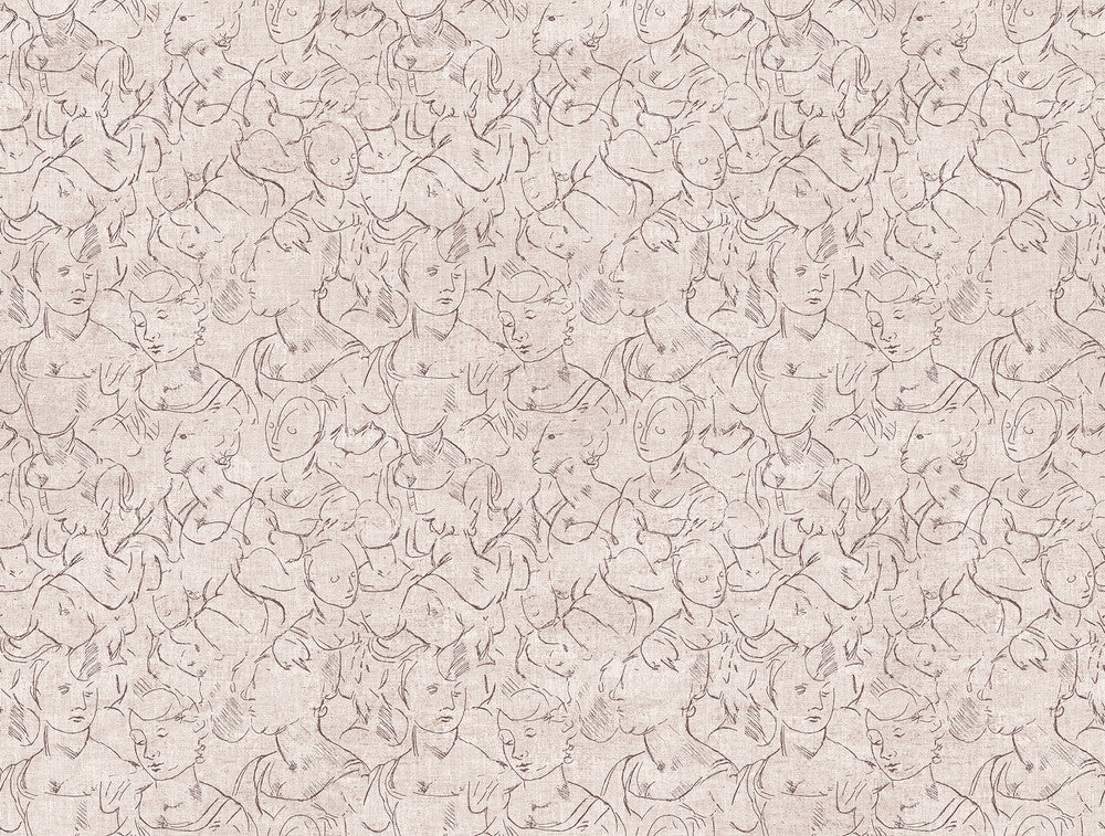 Volti Beige Speckled Wallpaper by Sirpi Sirpi Covers about 74.3 square feet 27-in by 33-ft long roll Unpasted 10.43 - Fabric Carolina -
