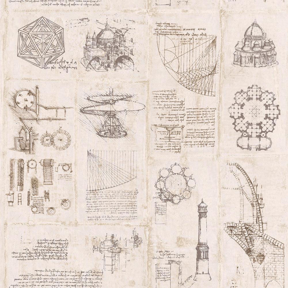 Schizzi Papiro Beige Sketch Wallpaper by Sirpi Sirpi Covers about 74.3 square feet 27-in by 33-ft long roll Unpasted 27.56 - Fabric Carolina -