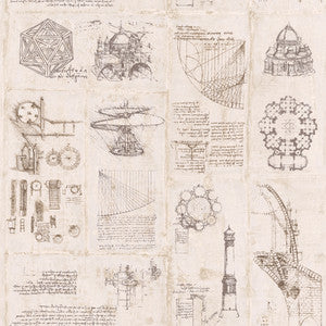Schizzi Papiro Beige Sketch Wallpaper by Sirpi