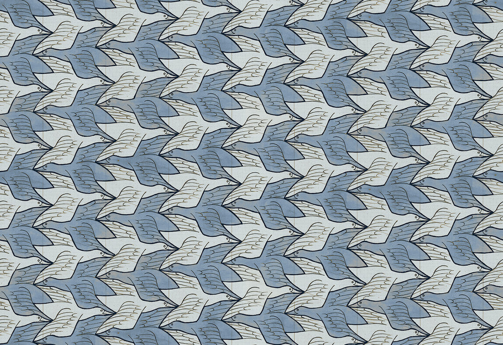 Alyssa Light Blue Birds Wallpaper by Sirpi Sirpi Covers about 74.3 square feet 27-in by 33-ft long roll Unpasted 3.15 - Fabric Carolina -