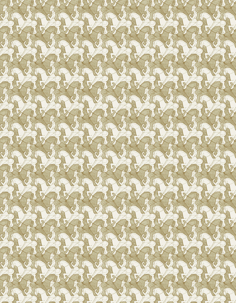 Trixie Beige Horsemen Wallpaper by Sirpi Sirpi Covers about 74.3 square feet 27-in by 33-ft long roll Unpasted 1.57 - Fabric Carolina -